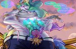abs animal_genitalia anthro armlet aurora_(phenomenon) big_breasts bottomwear bottomwear_down breasts clitoris clothed clothing cloud equine_genitalia evening female genitals hand_on_hip horn magic moon pants pants_down parody partially_clothed pubes pussy solo wings frist44 friendship_is_magic hasbro my_little_pony mythology princess_celestia_(mlp) equid equine mammal mythological_creature mythological_equine winged_unicorn hi_res