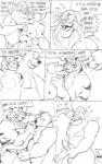 2006 anthro anthro_on_anthro anthrofied baloo bear biped breasts comic crossover dialogue disney disney's_aladdin english_text erection exclamation_point eyes_closed felid female genitals group interspecies kissing lion male male/female mammal masturbation mature_anthro mature_female mature_male monochrome mufasa nipples nude open_mouth pantherine penile penile_masturbation penis rajah_(disney) sarabi_(the_lion_king) sloth_bear standing text the_jungle_book the_lion_king tiger ursine voyeur wolfwood1