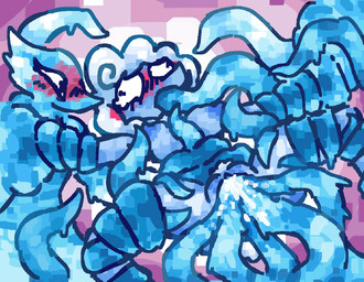 anal anal_penetration anthro bedroom_eyes blue_body blue_breasts blue_vulva blush bodily_fluids breasts duo ejaculation female female/female fluffy fluffy_pubes fluffy_tail genital_fluids genitals looking_pleasured multiple_penetration narrowed_eyes oral oral_penetration orgasm overwhelmed penetration restrained restrained_arms restrained_by_tentacles restrained_legs seductive sex tail tears tears_of_pleasure tentacle_in_ass tentacle_in_mouth tentacle_in_vagina tentacle_penetration tentacle_sex tentacle_titfuck tentacles vaginal vaginal_fluids vaginal_penetration vaginal_squirting vulva water water_tentacle_sex water_tentacles scaliescum deltarune undertale_(series) elnina_(deltarune) miss_mizzle bovid caprine darkner elemental_creature mammal mizzle_(deltarune) sheep water_creature aliasing digital_media_(artwork)