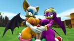 anthro big_breasts big_butt big_penis blue_eyes breasts butt curvy_figure female genitals green_body green_eyes group group_sex handjob male male/female nipples nude penile penis purple_body pussy sex smile thick_thighs threesome trio voluptuous irc_(artist) sega sonic_riders sonic_the_hedgehog_(series) jet_the_hawk rouge_the_bat wave_the_swallow accipitrid accipitriform avian bat bird hirundinid humanoid mammal oscine passerine swallow_(bird) 16:9 3d_(artwork) digital_media_(artwork) hi_res widescreen