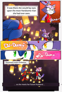 alternate_costume anthro clothing dialogue duo eye_contact female green_eyes hair heart_symbol heartbeat hero lamp lantern looking_at_another love_at_first_sight male male/female paper_lantern ponytail princess romantic romantic_ambiance romantic_couple royalty smile speech_bubble text yellow_eyes lua_ink sega sonic_the_hedgehog_(series) blaze_the_cat sonic_the_hedgehog domestic_cat eulipotyphlan felid feline felis hedgehog mammal comic hi_res