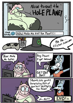 4_horns ai_generated_media_(subject) anthro areola aroused aroused_smile big_areola big_breasts big_nipples blotchy_areola blue_body blue_fur breasts chinese_food clothing computer_monitor controller crop_top dialogue eyelashes eyewear fake_ai fingers fur game_controller glasses green_body green_clothing green_fur green_shirt green_topwear hooved_fingers hooves horn huge_areola huge_breasts huge_nipples inner_ear_fluff long_eyelashes macro male multi_horn nipples obese obese_anthro obese_male overweight overweight_anthro overweight_male pink_body pink_fur pink_wool red_clothing red_shirt red_topwear sharp_teeth shirt solo speech_bubble takeout_box teeth text topwear tuft unimpressed wearing_glasses wool_(fur) wool_hair living_lupis doc_(living_lupis) shawn_(living_lupis) bovid canid canine canis caprine kaiju mammal monster sheep wolf 2025 absurd_res comic digital_media_(artwork) english_text hi_res