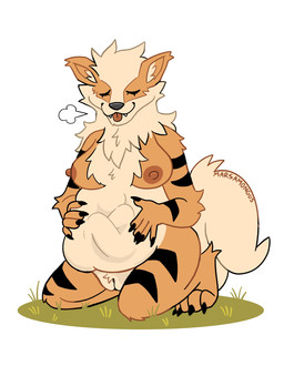 anthro belly breasts content_smile female female_pred fur genitals happy nipples nude nude_anthro nude_female oral_vore orange_body orange_fur pokemorph solo tan_body tan_fur vore vulva marsamongus nintendo pokemon arcanine generation_1_pokemon pokemon_(species) absurd_res digital_media_(artwork) hi_res
