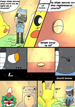 9_panel_comic ambiguous_gender anthro bandage beak beard black_eyes black_nose black_text blue_body bodily_fluids cheek_spots dialogue ellipsis exclamation_point eyes_closed facial_hair group holding_object looking_at_object male open_mouth open_smile orange_eyes pupils question_mark red_cheeks sitting smile speech_bubble sweat sweatdrop talking_to_another text white_pupils white_sclera white_text yellow_body sawlamander nintendo pokemon pokemon_mystery_dungeon spike_chunsoft decidueye generation_1_pokemon generation_2_pokemon generation_4_pokemon generation_7_pokemon pikachu pokemon_(species) riolu ursaring 2026 comic english_text hi_res