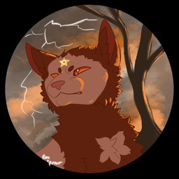 detailed_background electricity feral grey_body growling lightning male plant solo star sunset thunderstorm tree white_face rattdawg warriors_(book_series) domestic_cat felid feline felis mammal 1:1 hi_res