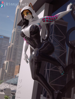 aircraft airplane anthro blue_claws city cityscape claws clothing cosplay eyewear female fur glass glasses green_eyes hood_up latex latex_clothing latex_skinsuit orange_body orange_fur reflection skinsuit solo stripes tight_clothing vehicle rinny marvel spider-man_(series) rinny_(character) spider-gwen domestic_cat felid feline felis mammal 3d_(artwork) blender_(artwork) digital_media_(artwork) hi_res trans_(lore) trans_woman_(lore)