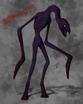 ambiguous_anthro ambiguous_gender anthro beak biped emaciated empty_eyes featherless featureless_feet feet glistening glistening_eyes grey_background horror_(theme) long_neck number open_beak open_mouth purple_beak purple_body purple_tongue red_text ribs simple_background slim slim_ambiguous slim_anthro solo standing tan_eyes text tongue vein chimericecho scp_foundation scp-4975 avian bird parrot 2022 absurd_res character_name clip_studio_paint_(artwork) colored digital_media_(artwork) digital_painting_(artwork) english_description hi_res signature