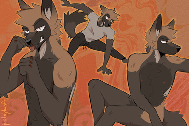 action_pose andy_(justdylanfr) anthro blood bodily_fluids brown_body brown_fur cheek_tuft clothed clothing facial_markings facial_tuft fur fur_tuft grin head_markings inner_ear_fluff male male/male markings mask_(marking) narrowed_eyes nipples nosebleed nude pose simple_background sitting skinny smile solo standing tongue tongue_out tuft justdylanfr canid canine canis domestic_dog herding_dog hybrid malinois_dog mammal pastoral_dog sheepdog wolf model_sheet