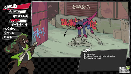 alley alley_sex alternative_fashion ambiguous_gender anal anal_penetration anthro arm_tattoo balls belly bottomless clothed clothing duo dyed_fur electric_guitar exhibitionism facial_piercing gameplay_mechanics genitals graffiti graffiti_on_wall guitar highlights_(coloring) hoodie legwear male male/male musical_instrument nose_piercing nose_ring overweight overweight_male penetration penis piercing plucked_string_instrument public punk punk_hair ring_piercing septum_piercing septum_ring shirt size_difference slightly_chubby small_top small_top_big_bottom stockings string_instrument tank_top tattoo topwear voyeur conditional_dnp draite gargoyle kobold mammal scalie suid suine sus_(pig) wild_boar 16:9 animated hi_res no_sound short_playtime video widescreen