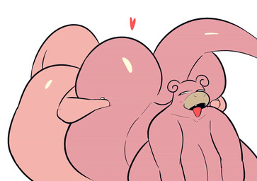 all_fours ambiguous_gender anthro anthro_on_anthro anthrofied big_breasts big_butt black_eyes breasts butt butt_grab cute_fangs duo faceless_ambiguous faceless_anthro faceless_character fangs female female/ambiguous hand_on_butt heart_symbol huge_breasts huge_butt huge_thighs hyper hyper_breasts hyper_butt hyper_thighs looking_back pink_body pink_scales scales sex simple_background tan_body teeth thick_thighs three-quarter_view tongue tongue_out white_background astonarts nintendo pokemon generation_1_pokemon lickitung pokemon_(species) slowpoke 2d_animation animated animated_webp loop