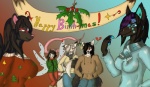 anthro birthday blush clothing female group holidays holly_(plant) insect_wings male plant shy tail wings darkfoxen christmas alures_tatham_(stealthgreyblade) eloun_ziphora malik_ezeamaka_blackshire_(malikfoxen) melhomy_yalin_(malkanis) mousie_(malkanis) nuaha_malia_blackshire_(malikfoxen) canid canine canis domestic_dog fairy fox husky mammal mephitid mouse murid murine nordic_sled_dog rodent skunk spitz