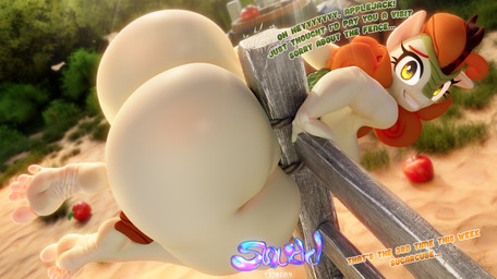 anthro big_butt butt dialogue embarrassed feet female foot_fetish foot_focus humanoid_feet looking_at_viewer plantigrade solo stuck text through_wall wrinkled_feet wrinkles conditional_dnp snuddy friendship_is_magic hasbro my_little_pony autumn_blaze_(mlp) kirin_(mlp) 3d_(artwork) blender_(artwork) digital_media_(artwork) english_text hi_res