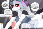 anthro bottomless breasts clothed clothing duo female female_penetrated fur grey_hair hair male male/female male_penetrating male_penetrating_female penetration red_sclera sex speech_bubble text white_body white_fur carliabot helluva_boss mythology loona_(helluva_boss) canid canid_demon canine demon hellhound mammal mythological_canine mythological_creature 2025 3:2 english_text url