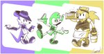 anthro apron beak beverage biped bomb boots border bucket clothed clothing coffee coffee_cup container cup explosives fangs feathers food footwear fur gloves green_body green_feathers group handwear hat headgear headwear male purple_body purple_fur sandwich_(food) shoes teeth trio white_border yellow_body yellow_fur gsvproductions sega sonic_the_hedgehog_(series) bark_the_polar_bear bean_the_dynamite fang_the_hunter avian bear bird dipodid jerboa mammal picid polar_bear rodent ursine woodpecker 2022 absurd_res full-length_portrait hi_res portrait signature