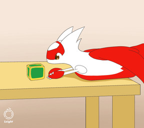3_toes brown_eyes falling_down feet female feral furniture jack-in-the-box_(toy) jumping multicolored_body red_body simple_background solo surprised table toes toy two_tone_body white_body kemo_leight nintendo pokemon pokemon_legends_z-a generation_3_pokemon generation_9_pokemon latias legendary_pokemon mega_evolution mega_starmie pokemon_(species) 2d_animation animated hi_res