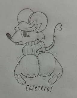 alternate_species anthro anus big_butt bottomless butt cellulite clothed clothing feet female furrification presenting presenting_hindquarters shortstack soles solo sweater thick_thighs topwear wide_hips cafetero capcom resident_evil ashley_graham moushley mammal mouse murid murine rodent hi_res monochrome traditional_media_(artwork)