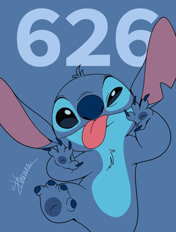 4_fingers 4_toes anthro biped blue_background blue_body blue_claws blue_fur blue_pawpads chest_tuft claws closed_smile feet fingers fur head_tuft looking_at_viewer mouth_closed notched_ear pawpads pink_tongue raised_foot silly_face simple_background smile solo toes tongue tongue_out tuft harara disney lilo_and_stitch stitch_(lilo_and_stitch) alien experiment_(lilo_and_stitch) 2026 digital_drawing_(artwork) digital_media_(artwork) flat_colors hi_res signature