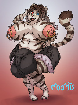 anthro balls belly big_balls big_belly big_breasts big_bulge big_butt big_penis breasts bulge butt genitals gynomorph heterochromia huge_balls huge_belly huge_breasts huge_bulge huge_butt huge_penis hyper hyper_balls hyper_belly hyper_breasts hyper_bulge hyper_butt hyper_genitalia hyper_penis intersex overweight penis thick_thighs white_body wide_hips moomis felid mammal pantherine tiger 3:4 absurd_res hi_res herm_(lore)