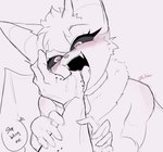 anthro bared_teeth bite bite_mark biting_another biting_hand blush bodily_fluids chest_tuft drooling drooling_on_partner duo fangs fangs_bared female female/female finger_bite finger_in_mouth first_person_view hand_lick heart_eyes heart_symbol human_pov intersex intersex/female licking male male/female pov_hands saliva teeth teeth_marks tongue tuft ki_kidrew mob_entertainment nightmare_critters poppy_playtime smiling_critters rabie_baby_(poppy_playtime) bat human humanoid mammal hi_res