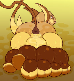 3_toes anthro anus backsack balls big_feet bodily_fluids butt claws curling_toes feet foot_focus foreshortening genitals hindpaw looking_at_viewer looking_back male musk pawpads paws perineum plantigrade presenting presenting_hindquarters smelly smelly_feet soles solo sweat sweaty_balls sweaty_butt sweaty_feet sweaty_genitalia toe_claws toes yowesephth nintendo pokemon ruchex_(character) generation_1_pokemon pokemon_(species) raichu aliasing digital_media_(artwork)