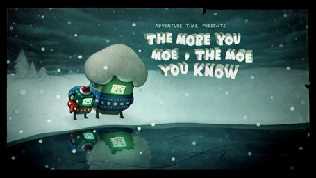 ambiguous_gender clothing detailed_background duo hat headgear headwear ice machine not_furry on_model outside plant reflection smile snow snowing sweater text title title_card toony topwear tree water winter winter_clothing joy_ang steve_wolfhard adventure_time cartoon_network amo_(adventure_time) bmo humanoid mo_(adventure_time) robot 16:9 digital_media_(artwork) english_text hi_res official_art widescreen