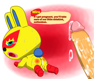 anthro bodily_fluids boots clothing covering cum cum_drip cum_in_ass cum_in_vagina cum_inside cum_on_penis dialogue dripping duo female footwear genital_fluids genitals gloves handwear looking_at_viewer lying male male/female on_front penis red_cheeks shoes simple_background speech_bubble sweat tears tears_of_pleasure teary_eyes text vaginal_fluids rob-posa animal_crossing nintendo anonymous_character mira_(animal_crossing) lagomorph leporid mammal rabbit