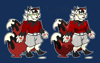 3_tails anthro belt black_markings bottomwear clothed clothing fangs grey_bottomwear grey_clothing grey_shorts hair male markings multi_tail outline pawpads paws red_body red_markings red_nose shorts shorts_only simple_background slime solo tail teeth topless transparent_background white_belt white_hair white_markings white_outline puppetmaster13uwu changed_(video_game) demon_slayer kimetsu_no_yaiba doma_(demon_slayer) canid canine demon fox goo_creature mammal 16:10 alpha_channel cel_shading shaded widescreen
