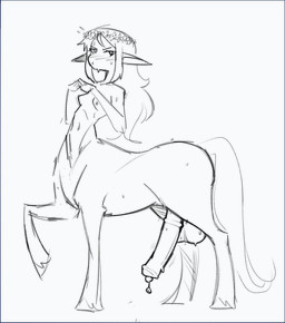 animal_genitalia animal_penis balls bodily_fluids dripping equine_genitalia equine_penis flower flower_crown genital_fluids genitals gynomorph humanoid_pointy_ears intersex penis plant pointy_ears precum precum_drip solo shimmysham european_mythology greek_mythology mythology centaur equid equid_taur humanoid_taur mammal mammal_taur taur hi_res monochrome sketch