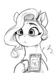 cellphone electronics female headpiece holding_object holding_phone hooves phone size_difference smartphone solo wings dimfann hasbro mlp_g5 my_little_pony mythology pipp_petals_(mlp) zipp_storm_(mlp) equid equine mammal mythological_creature mythological_equine pegasus 2021 3:4 hi_res monochrome sketch