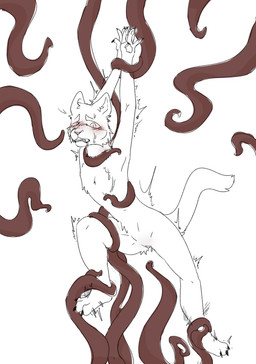 ambiguous_gender anthro female forced solo tentacles shiftiys domestic_cat felid feline felis mammal hi_res