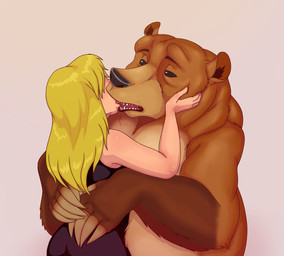 bestiality duo faceless_character faceless_female female female_human female_on_feral feral human_on_feral interspecies kissing male male/female cajuzinho02 anon bear human mammal hi_res meme