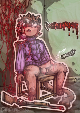 anthro balls blood bodily_fluids brain brain_matter clothed clothing corpse cum death death_erection ejaculation eyeball femboy fur genital_fluids genitals glistening glistening_body glowing gore gore_focus gun hair killing male male_death open_mouth organs penis ranged_weapon shot_in_head shotgun simple_background smoke snuff solo suicide tail teeth text tongue topwear weapon khalfy_kun skibidi_toilet domestic_cat felid feline felis mammal absurd_res digital_media_(artwork) english_text hi_res