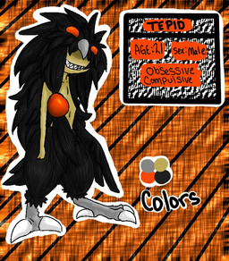 anthro big_hair biped black_body black_feathers black_fur black_hair claws feathers fur grey_body hair long_hair standing stated_age text white_claws tuxiiedos tepid_(tuxiiedos) avian bird corvid corvus_(genus) crow human hybrid mammal oscine passerine 2013 character_name model_sheet