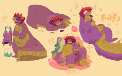 ambiguous_gender anthro bedding biped blanket chart clothing duo electronics enamel_pin eyewear female glasses hair heart_symbol height_chart height_comparison hoodie hug hugging_object hugging_plushie looking_at_object looking_at_phone lying phone plushie red_hair solo text tongue tongue_out topwear transformation weighted_blanket shockpine animate_inanimate living_plushie mammal mephitid skunk english_text hi_res
