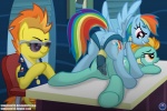 2013 amber_eyes anus blue_fur clothing cutie_mark dildo english_text equine eyewear female feral friendship_is_magic fur green_fur group hair horse inside lesbian lightning_dust_(mlp) mammal multi-colored_hair my_little_pony orange_hair pegasus penetration pony purple_eyes pussy rainbow_dash_(mlp) rainbow_hair sex_toy spitfire_(mlp) strapon sunglasses template93 text two_tone_hair vaginal vaginal_penetration watching wings wonderbolts_(mlp) yellow_fur
Rating: Explicit
Score: 20
User: Falord
Date: August 18, 2013
