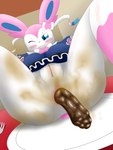 anthro anus anus_focus breasts button_(fastener) clothed clothing dish dress feces feces_as_food feces_in_ass feces_pile female fur genitals half-closed_eyes inside lying lying_on_table multicolored_body narrowed_eyes on_back one_eye_closed partially_clothed pink_body pink_fur pooping pussy ribbons_(anatomy) scatplay smelly solo spread_legs spreading teeth two_tone_body white_body white_fur drain_scat nintendo pokemon eeveelution generation_6_pokemon pokemon_(species) sylveon 2024 3:4 absurd_res hi_res