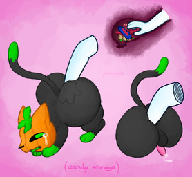 ambiguous_gender anal anal_fisting anal_penetration anal_storage backsack balls bestiality black_body bodily_fluids candy cavity_storage crying dessert disembodied_hand dripping duo erection feral fisting food food_fetish food_in_ass food_insertion food_play genital_fluids genitals improvised_sex_toy internal looking_back male object_in_ass penetration penis plant precum precum_drip quadruped questionable_consent raised_tail rear_view sex solo_focus tail tears tongue tongue_out pincoosh pumkat elemental_creature flora_fauna hi_res