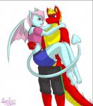 duo femboy tail wings lambirn mythology many_claws_(character) terry_bat bat dragon mammal mythological_creature mythological_scalie scalie digital_media_(artwork) hi_res