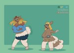 areola big_breasts breasts clothing dustyerror generation_3_pokemon hi_res huge_breasts mammal nintendo nipples pokemon pokemon_(species) porcupine procyonid pubes raccoon rodent short_stack simple_background thick_thighs trans_(lore) transformation wide_hips zigzagoon