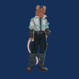 accessory anthro armband belt big_ears blue_eyes boots bottomwear brown_body brown_fur cargo_pants clothing ear_piercing fluffy fluffy_hair footwear fur hair hairless_hands hairless_tail jacket long_sleeves male medic_cross necktie pants pie_cut_eyes piercing pink_nose pouch_(clothing) rim_light rolled_up_sleeves scientist shoes solo topwear cerberussenn allie_mendler_(cerberussenn) mammal mouse murid murine rodent woolly_mouse 1:1 absurd_res alpha_channel hi_res signature