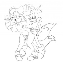 anthro anthro_on_anthro anthro_penetrated anthro_penetrating anthro_penetrating_anthro areola bald_crotch bent_over big_breasts big_ears blush bodily_fluids breasts cheek_tuft chest_tuft clothing crotch_lines cum cum_inside duo erect_nipples facial_tuft female female_penetrated floppy_ears fluffy fluffy_tail footwear fur fur_tuft genital_fluids gloves half-closed_eyes handwear head_tuft high_heels ineffective_clothing knock-kneed long_ears looking_at_another looking_at_partner looking_forward looking_pleasured lop_ears male male/female male_penetrating male_penetrating_female mature_anthro mature_female mostly_nude multi_tail narrowed_eyes navel nipples open_mouth orgasm penetration pointy_ears prick_ears pubic_mound puffy_areola puffy_nipples sex shoes short_snout simple_background snout standing standing_sex tail tongue tongue_out tuft white_background ravrous sega sonic_the_hedgehog_(series) fan_character vanilla_the_rabbit canid canine fox lagomorph leporid mammal rabbit 2016 black_and_white hi_res monochrome