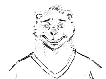 anthro fire_punch male solo kowloon7050 echo_(game) echo_(series) echo_project chase_the_otter humanoid mammal mustelid otter 2025 4:3 comic digital_drawing_(artwork) digital_media_(artwork) meme monochrome portrait sketch