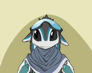 4_ears ambiguous_anthro ambiguous_gender anthro armor big_eyes blue_body blue_feathers closed_smile clothed clothed_ambiguous clothed_anthro clothing cute_fangs eyewear eyewear_on_head facial_tuft fangs feather_tuft feathers front_view glistening glistening_eyes goggles goggles_on_head grey_body grey_eyes grey_feathers head_tuft looking_aside looking_away mouth_closed multi_ear multicolored_body multicolored_feathers noseless pivoted_ears pupils scarf simple_background slight_smile smile solo tan_background teeth tuft white_body white_feathers compound_lift texin avali avian 2016 5:4 bust_portrait digital_media_(artwork) flat_colors portrait