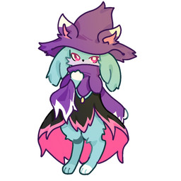 ambiguous_gender blue_body clothing digitigrade feet handpaw hat headgear headwear hindpaw looking_at_viewer musheng paws pupils purple_clothing purple_hat purple_headwear red_eyes simple_background solo standing white_background white_pupils witch_hat palworld pocketpair animal_humanoid felid felid_humanoid feline humanoid katress mammal mammal_humanoid pal_(species) 1:1 aliasing cel_shading digital_drawing_(artwork) digital_media_(artwork) full-length_portrait portrait shaded