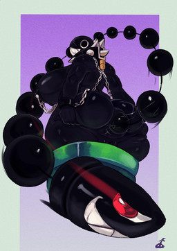 ambiguous_gender anal anal_beads anal_penetration anal_tugging anthro anus areola big_breasts big_butt bound breasts butt butt_grab chain chained chained_cuffs collar cuff_(restraint) duo female genitals hand_on_butt huge_breasts huge_butt nipple_piercing nipples penetration piercing puffy_anus restraints sex_toy shackles sharp_teeth smile spiked_collar spikes spread_butt spreading teeth vulva warp_pipe island_nsfw mario_bros nintendo animate_inanimate bullet_bill chain_chomp absurd_res hi_res