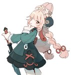 ahoge anthro axe braided_hair claws clothing dress ear_piercing eyebrows female fur hair inner_ear_fluff loli long_hair looking_at_viewer pawpads piercing pigtails pink_hair pupils red_eyes simple_background smile solo thick_eyebrows tongue tongue_out tuft twin_braids weapon white_background white_body white_fur white_pupils young landypommel mihoyo zenless_zone_zero zhao lagomorph leporid mammal rabbit 2025 character_request digital_media_(artwork) hi_res