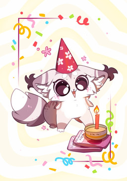 ambiguous_gender brown_body brown_fur clothing daww ear_tuft feral front_view fur glistening glistening_eyes hat headgear headwear inner_ear_fluff multicolored_body multicolored_fur open_mouth open_smile party_hat pattern_background pink_tongue simple_background smile solo star-shaped_background star_polygon tan_body tan_fur tongue tuft white_body white_fur white_inner_ear_fluff bloominglynx yukki_kirai 2024 hi_res