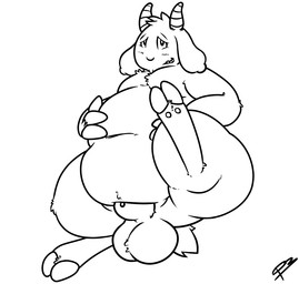 animal_genitalia anthro balls belly big_balls big_belly big_sheath deep_navel genitals hand_on_belly hooves horn male navel overweight overweight_anthro overweight_male sheath slightly_chubby smile smirk solo thick_thighs p3ntavus one_stormy_night mei_(one_stormy_night) bovid caprine goat mammal 2015 black_and_white digital_media_(artwork) monochrome