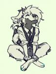 anthro biped black_nose clothed clothing hair male sitting solo gonewiththefart canid canine mammal digital_media_(artwork)