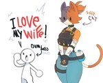 :3 anthro arm_tattoo bottomwear bulletproof_vest clothing collar denim denim_bottomwear denim_clothing dialogue duo female fingerless_gloves gloves handwear jeans male pants simple_background solo tattoo text thick_thighs white_background markodrawcoisas epic_games fortnite cate_meowdy calico_cat domestic_cat felid feline felis human mammal 2025 english_text hi_res
